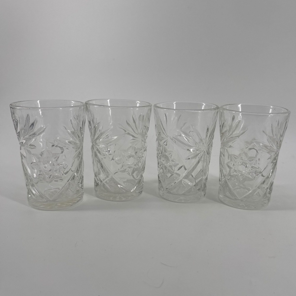 Anchor Hocking Early American Prescut Glass Tumblers (7) Star of David Pattern
